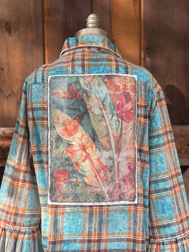 BIRDS OF A FEATHER Flared Sleeve Flannel